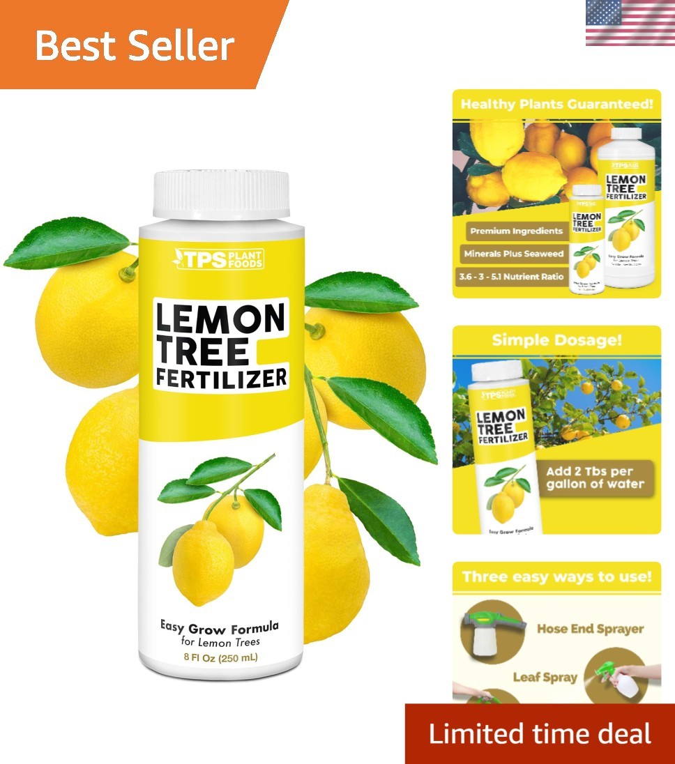 Grow Vibrant Lemon Trees with Our 8 oz Liquid Fertilizer for All Citrus Types