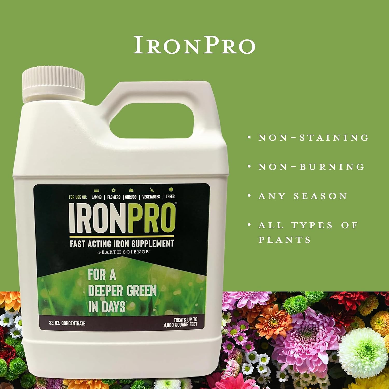 IronPro Fast Acting Liquid Iron Concentrate- 32oz-Iron Supplement for Lawns