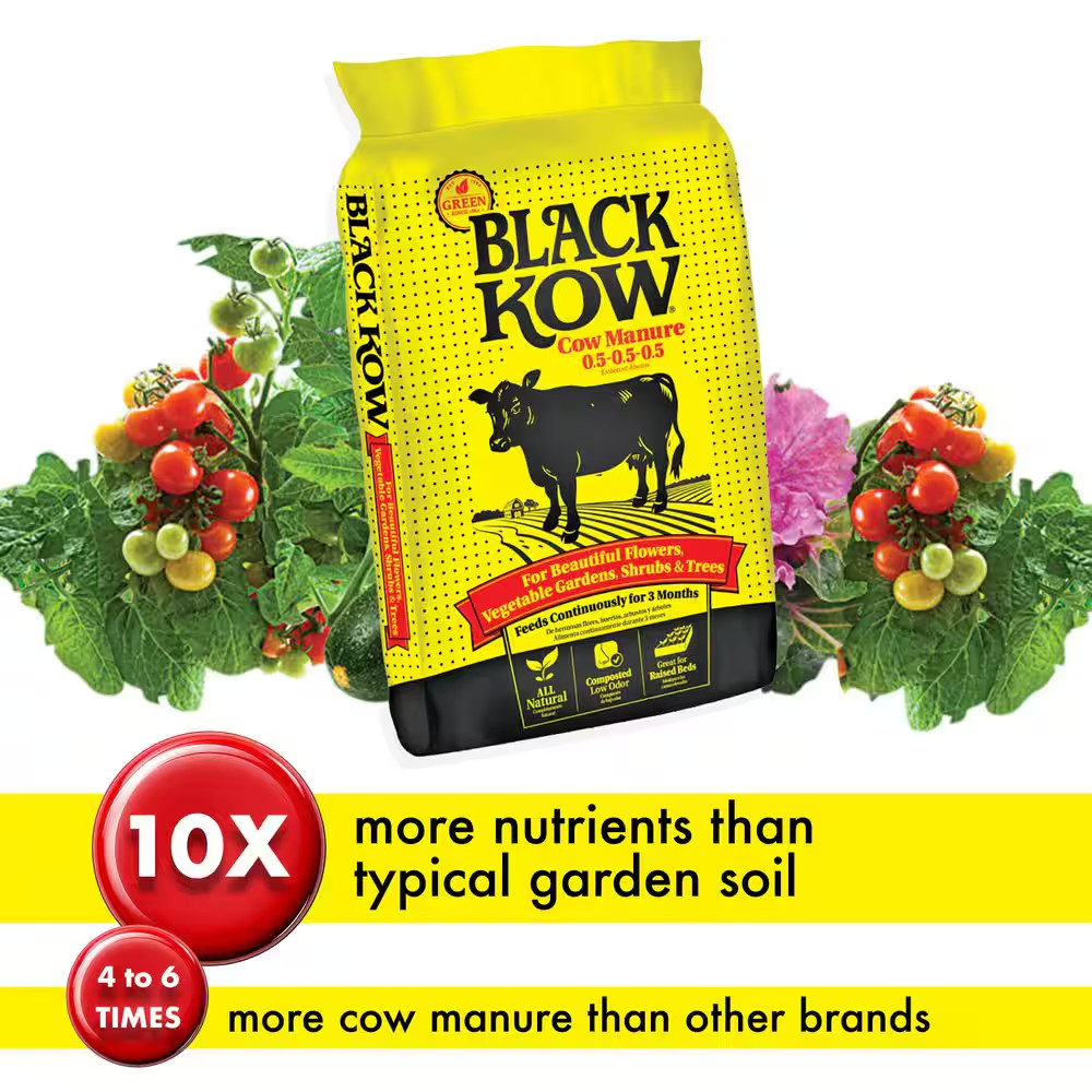 8 Qt. Nitrogen Phosphate Composted Cow Manure Plant Fertilizer Soil Amendment