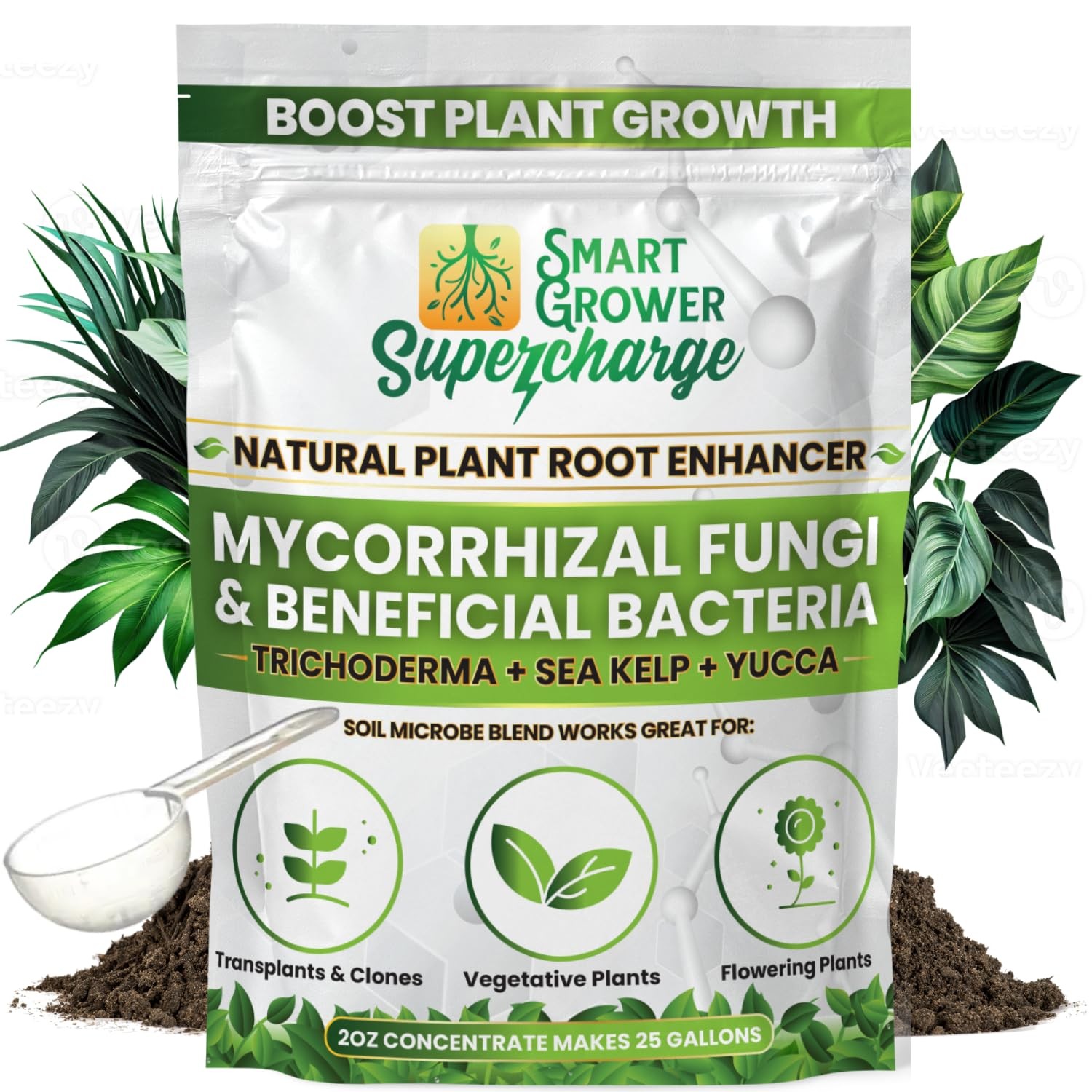 Mycorrhizal Fungi with Beneficial Bacteria, Trichoderma, Sea Kelp, Molasses, …