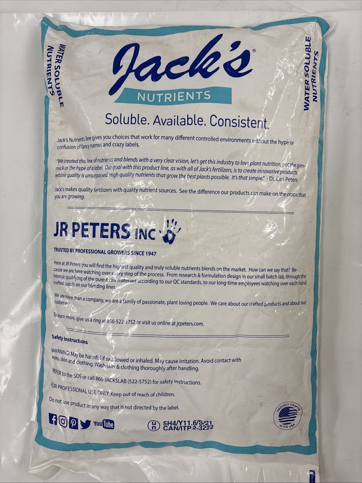 Jack’s Nutrients 5-12-26 Part a Water-Soluble Fertilizer 25lbs