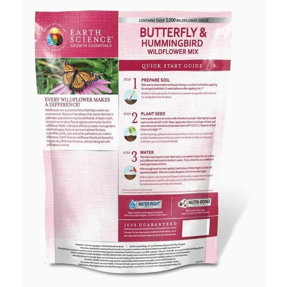 Wildflower Seeds Mix with Fertilizer, 2 Pound Bag for Gardening