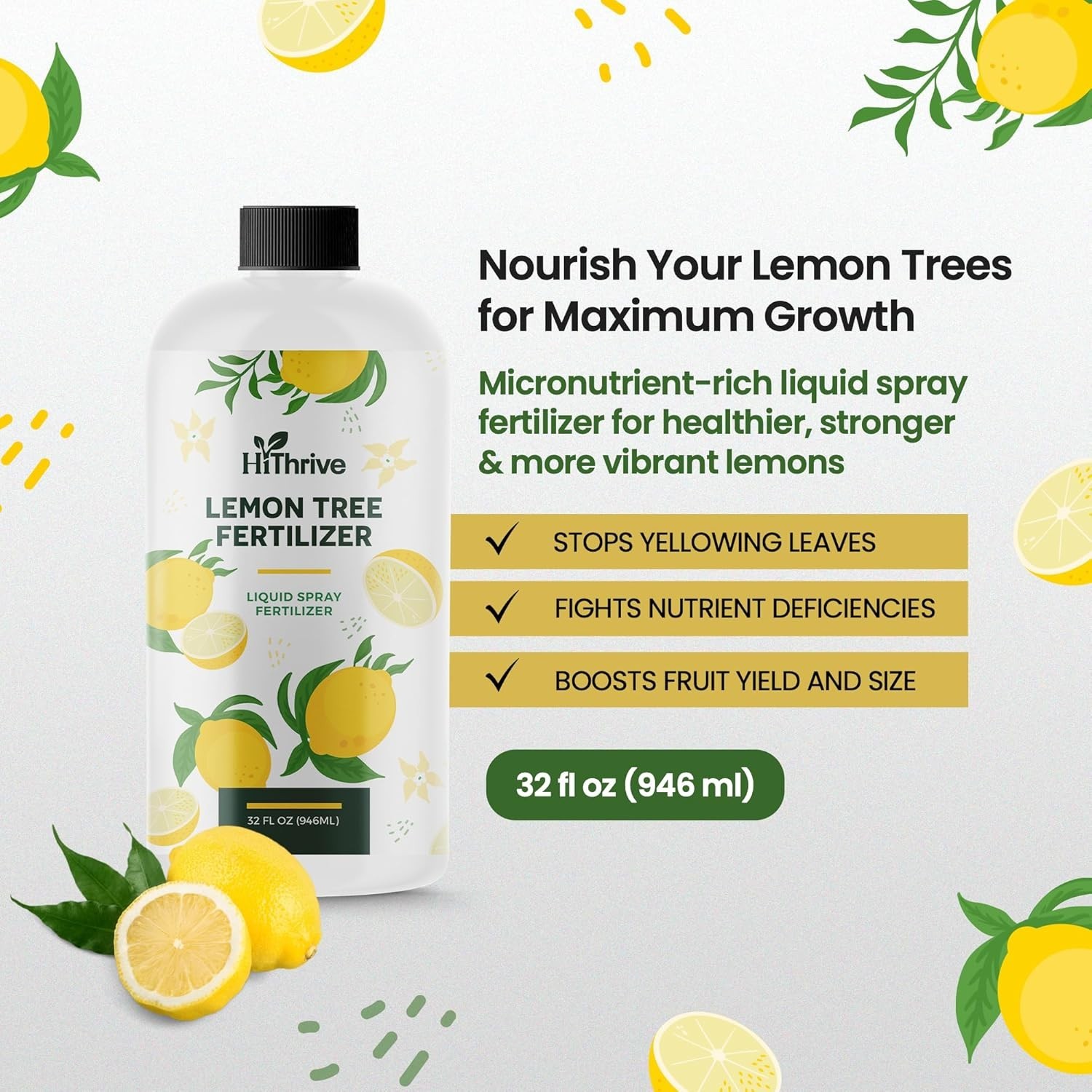 32oz Lemon Tree Fertilizer – Makes 64 Gallons for Lush Growth & Juicy Lemons