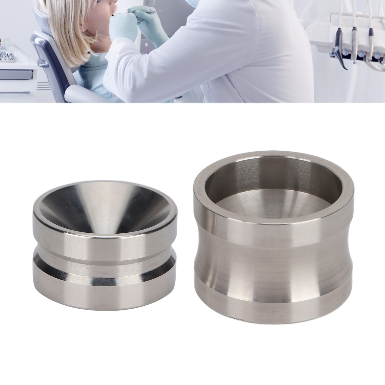 Dental Bone Meal Cup Stainless Steel Matte Uncoated Sturdy Anti Oxidation
