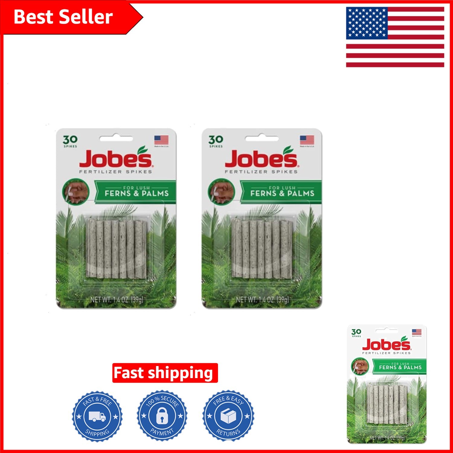 Effortless Indoor Plant Care with Jobe’s 60 Count Fern & Palm Fertilizer Spikes