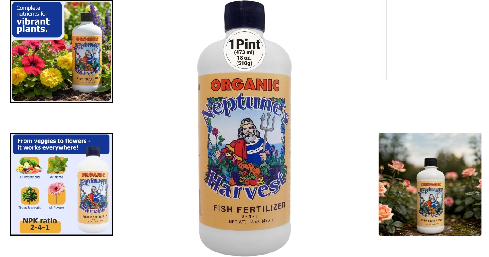 Natural Fish Hydrolysate Fertilizer 2-4-1 – Safe for Kids & Pets – Pint Size