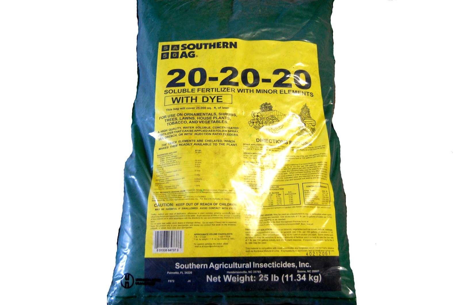 20-20-20 Water Soluble Fertilizer with Minor Elements – Plant Starter – 25lb Bag