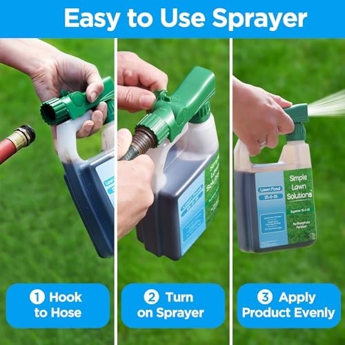 15-0-15 Liquid Lawn Fertilizer – All Season Grass Food with Humic & Seaweed – 32