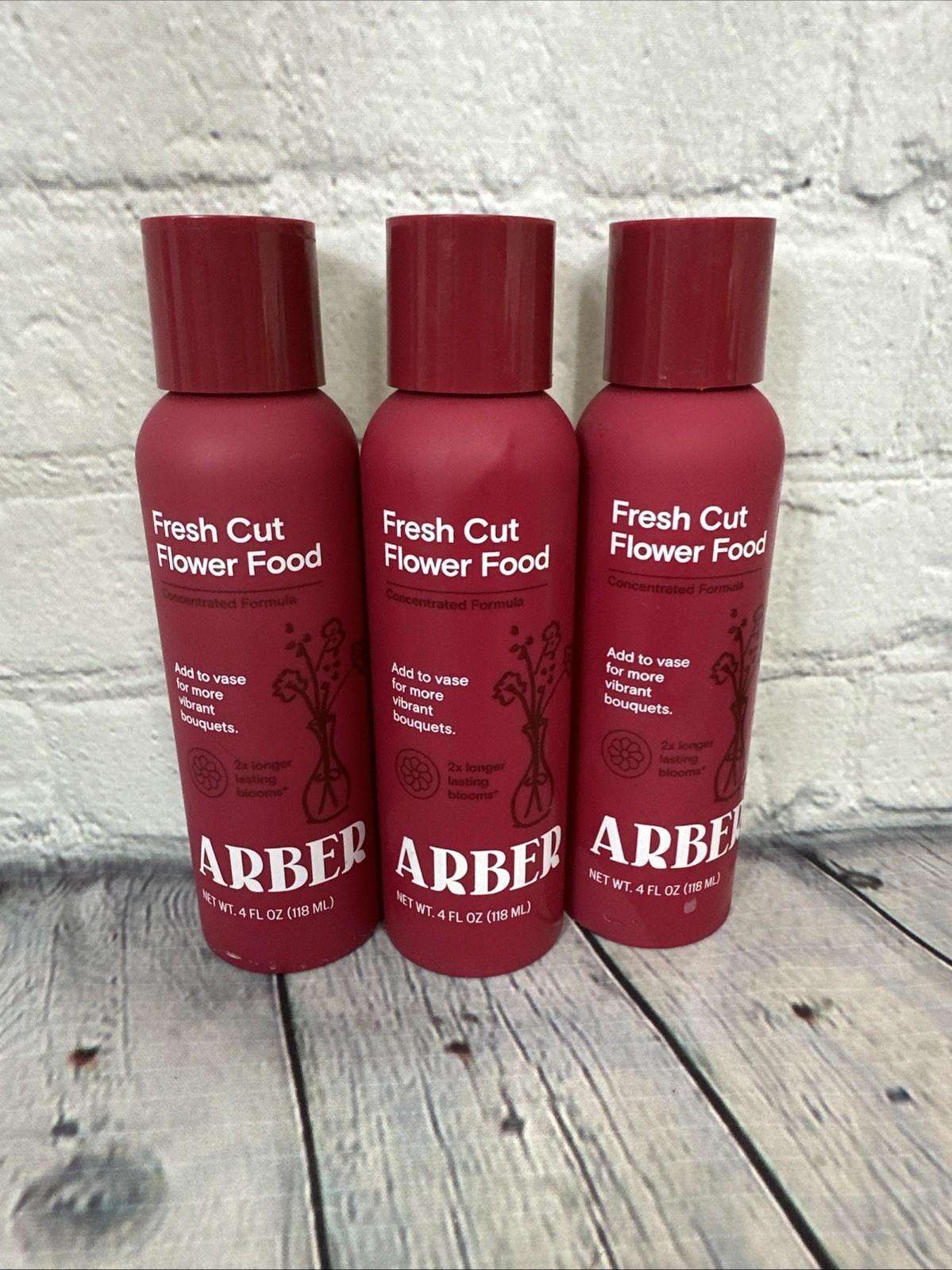 (3 Set) Arber Fresh Cut Flower Food Liquid Flower Concentrate 4 fl oz