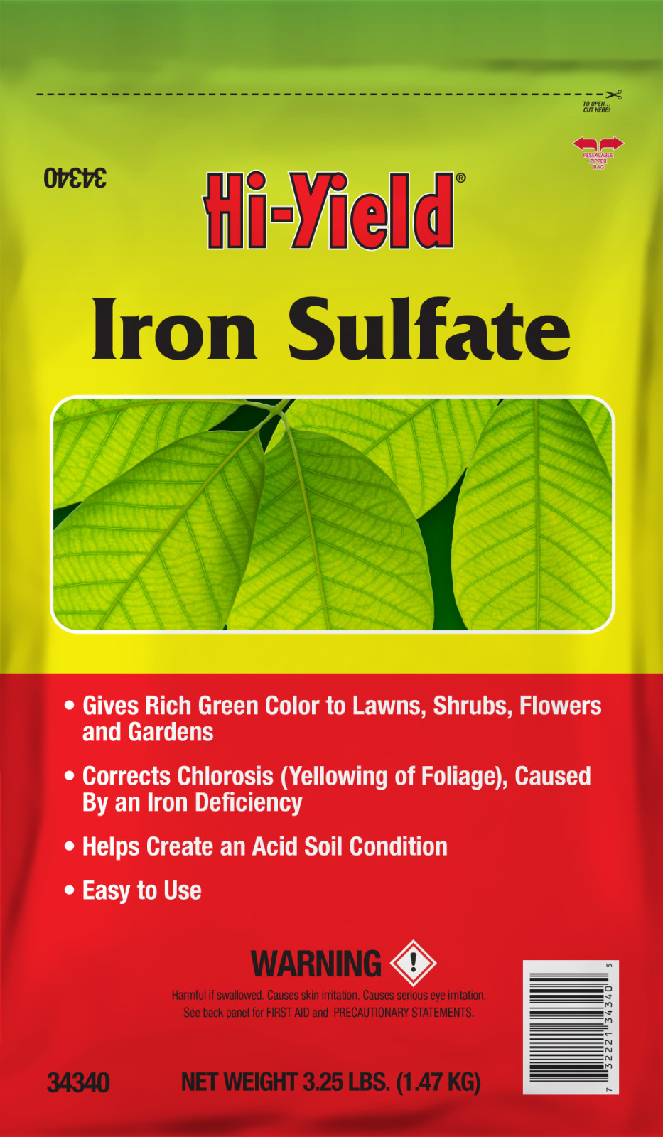 Hi-Yield Iron Sulfate 3.25 lb iron sulfur supplement for chlorosis Copperas
