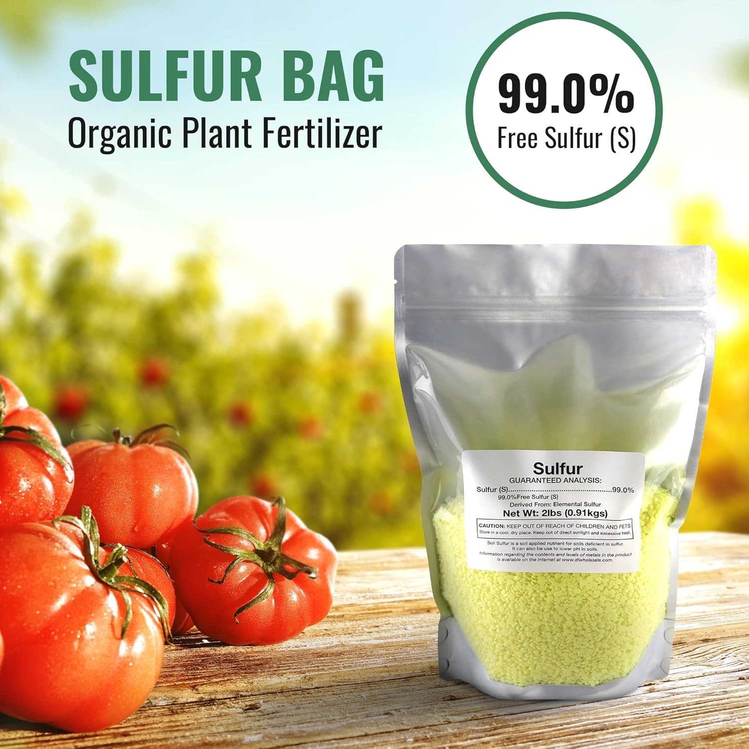 Sulfur Bag 2lb Organic Plant Fertilizer, Garden Pl