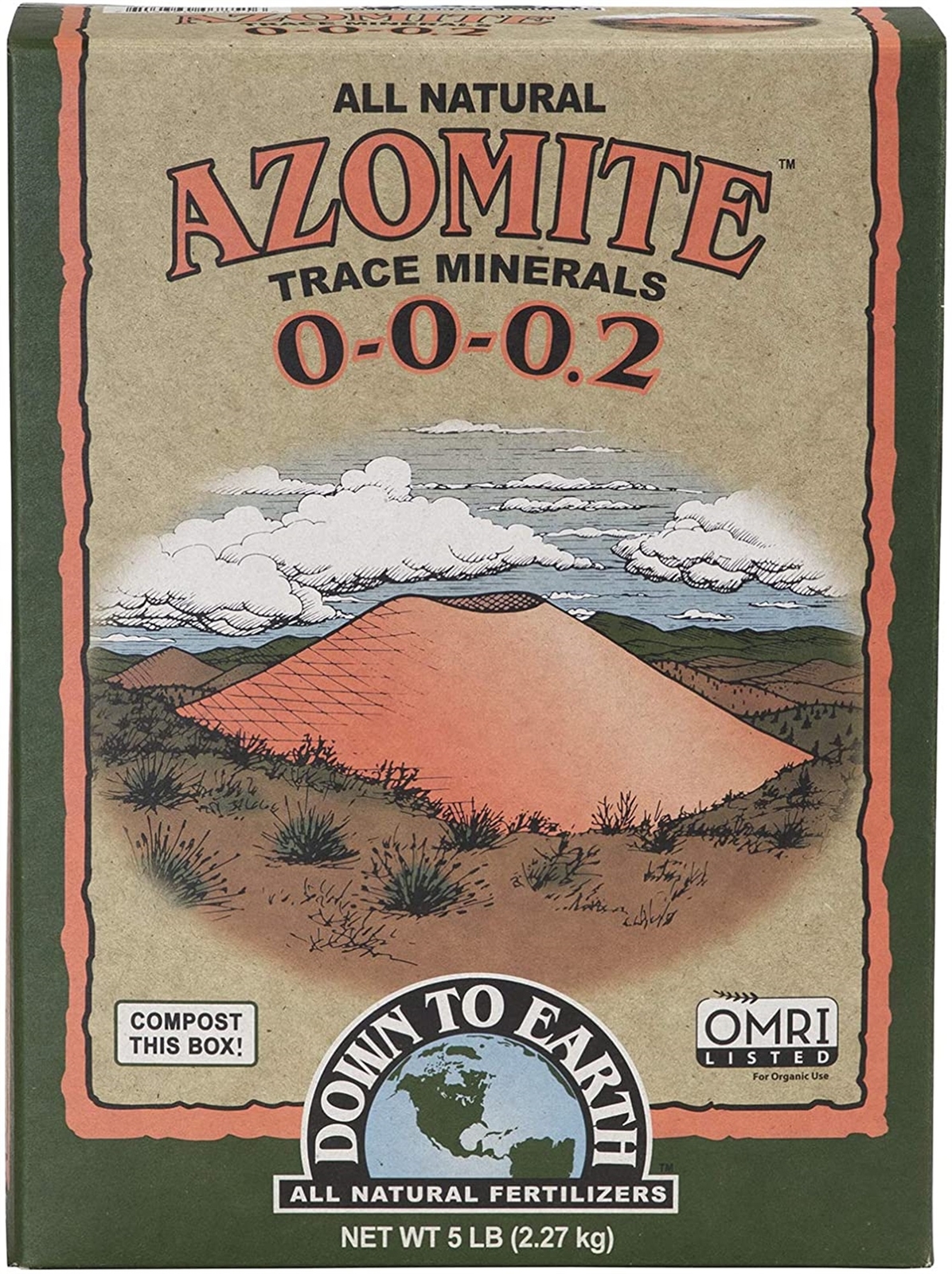 Down to Earth (#DTE07851) Organic White Azomite Powder 0-0-0.2, 5 lb